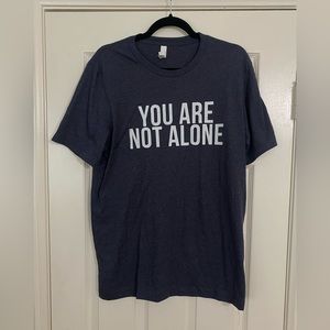 large Dear Evan Hansen “You Are Not Alone” fan made navy blue tshirt